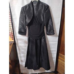 S. L. Fashion Black ankle lgth dress size 12 with jacket party cruise wedding go